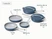 Caraway navy ceramic fry and sauté set: 8-, 10.5-, and 12-inch fry pans, plus lidded 3- and 4.5-quart sauté pans.