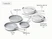 Caraway gray ceramic fry and sauté set: 8-, 10.5-, and 12-inch fry pans, plus lidded 3- and 4.5-quart sauté pans.