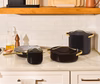 Ceramic Cookware+ Set - Iconics - Black - Split Accordion - On Counter - Desktop