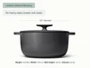 Caraway Charcoal 6.5 qt enameled cast iron Dutch oven dimensions. diameter: 10.5 in; width: 10.5 in; wall height: 6.8 in; capacity: 6.5 qt.