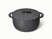 Caraway 6.5 qt enameled cast iron Dutch oven in Charcoal with a matching lid.