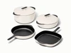 Caraway enameled cast iron set in Cream.