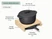 Caraway Charcoal Dutch oven, skillet with storage organizers shown in a labeled size and contents guide.