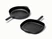 Caraway enameled cast iron skillet & grill pan duo in Charcoal.