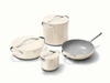 Caraway ceramic cookware+ set in Cream.