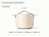 Caraway Cream ceramic petite cooker dimensions. length: 8.6 in; diameter: 6 in; wall height: 6 in; capacity: 2 qt.