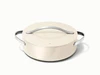 Caraway ceramic rondeau in Cream with a matching lid.