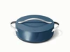 Caraway ceramic rondeau in Navy with a matching lid.