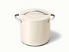 Caraway ceramic stock pot in Cream with a matching lid.