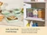 Caraway sage ceramic food storage containers on a counter and glass airtight containers in a pantry.