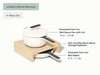 Caraway Cream mini sauce pan, mini skillet with storage organizers shown in a labeled size and contents guide.