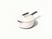 Caraway 1.8 qt enameled cast iron mini sauce pan in Cream with a matching lid.
