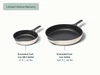 Caraway Cream mini skillet, skillet shown in a labeled size and contents guide.