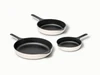 Caraway enameled cast iron skillet trio in Cream.
