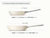 Caraway Cream ceramic mini and full-size fry pan dimensions: 8- and 10.5-inch diameters, with overall lengths of 14.6 and 18.5 inches.
