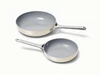 Caraway ceramic fry pan duo in Cream.