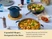 Caraway navy ceramic specialty cookware serving colorful meals on a table.