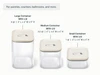 Caraway Cream small containers, medium containers, large container shown in a labeled size and contents guide.