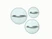 Three clear glass cookware lids with silver-tone handles, viewed from above.