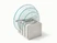 Caraway glass lid set of 3 with silver-tone handles with lids arranged in a storage organizer.