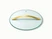 Caraway large clear glass cookware lid with a gold-tone handle, viewed at an angle.