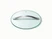 Caraway large clear glass cookware lid with a silver-tone handle, viewed at an angle.