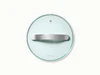 Caraway 8-inch glass cookware lid with silver-tone handles.