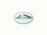 Caraway clear glass cookware lid with a silver-tone handle, viewed at an angle.