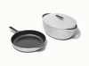 Caraway large enameled cast iron duo in Gray.