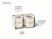 Caraway Cream mini square containers, mini rectangle containers with storage organizers shown in a labeled size and contents guide.
