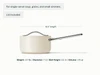 Caraway Cream ceramic mini sauce pan dimensions. length: 12.5 in; diameter: 7 in; wall height: 4.6 in; capacity: 1.75 qt.