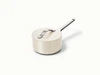 Caraway ceramic mini sauce pan in Cream with a matching lid.