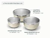 Caraway Cream mixing bowls with fitted glass lids, labeled 2-, 4-, and 6-quart capacities.