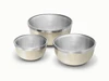 Caraway mixing bowl set in Cream with stainless steel interiors.