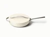 Caraway ceramic sauté pan in Cream with a matching lid.