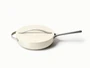 Caraway ceramic sauté pan in Cream with a matching lid.