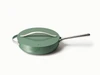 Caraway ceramic sauté pan in Sage with a matching lid.