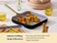 Caraway black square grill pan with a gold-tone handle holding vegetable skewers.