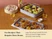 Caraway roasting pan and double burner griddle serving vegetables on a dining table.