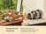 Caraway stainless steel cookware serving a meal and stored upright in pan organizers.