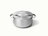 Caraway stainless steel dutch oven with a matching lid.