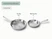 Two stainless steel fry pans labeled 10.5 inches and 8 inches.