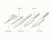 Caraway Cream kitchen knives and shears shown with component labels.