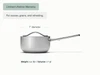 Caraway stainless steel mini sauce pan dimensions. capacity: 1.7 qt.