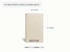 Caraway Cream 45-liter rectangular step trash can dimensions. width: 16.5 in; height: 27 in; depth: 13 in.