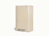 Caraway 45-liter rectangular step trash can in Cream.
